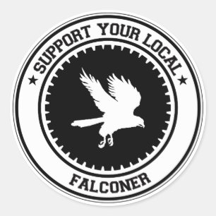 Unterstützen Sie Ihren lokalen Falconer Runder Aufkleber