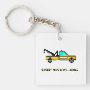 Unterstützen Sie Ihren lokalen Hook Funny Tow Truc Schlüsselanhänger