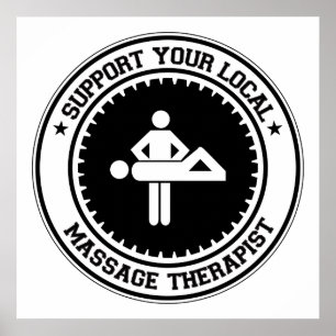 Unterstützen Sie Ihren lokalen Massagetherapeuten Poster
