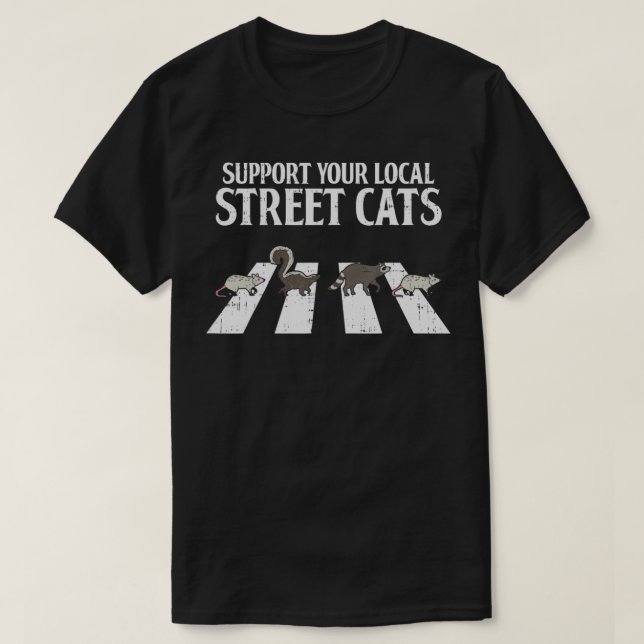 Unterstützen Sie Ihren lokalen Raccoon-Sonnenunter T-Shirt (Design vorne)