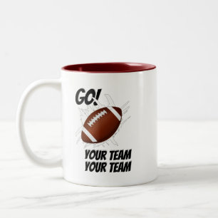 Unterstützen Sie Ihren Touchdown Splash Ihres Fußb Zweifarbige Tasse