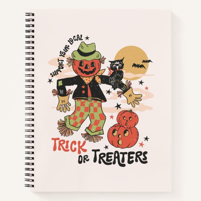 Unterstützen Sie Ihren Trick oder Ihre Behandlung  Notizbuch (Vorderseite)