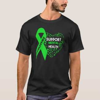 Unterstützen Sie psychische Gesundheit Grünes Band T-Shirt
