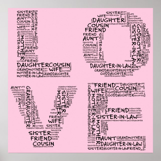 Unterstützende Geliebte (schwarzer Text) Poster (Vorne)