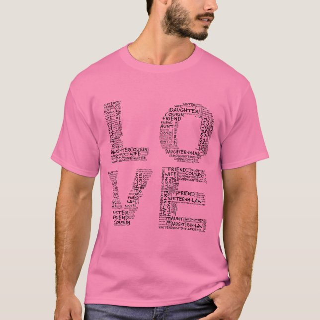 Unterstützende Geliebte (schwarzer Text) T-Shirt (Vorderseite)