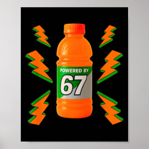 Unterstützt von 67 Aura Energie Lustig 6 7 Meme Si Poster