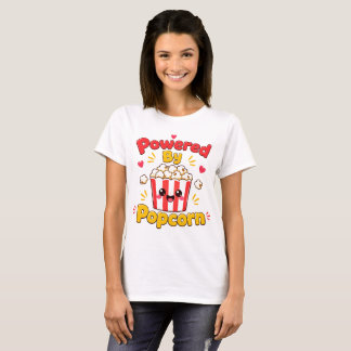 Unterstützt von Popcorn Süßes Popcorn-Design T-Shirt