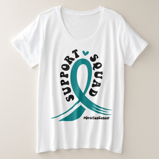 Unterstützung der Aquamarinen Bekämpfung des Ovari Große Größe T-Shirt (Design vorne)