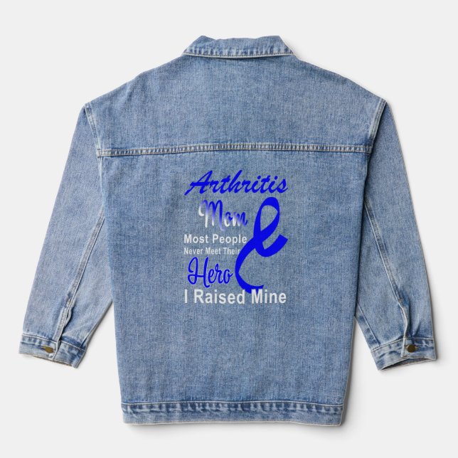 Unterstützung der Arthritis Awareness Blue Ribbon  Jeansjacke (Rückseite)