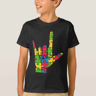 Unterstützung der Autismus-Liebe-Zeichensprache T-Shirt