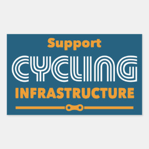 Unterstützung der Cycling-Infrastruktur Rechteckiger Aufkleber