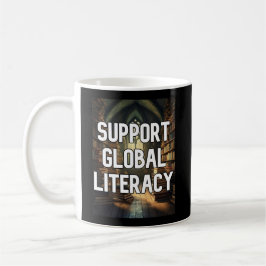 Unterstützung der globalen Alphabetisierung mit Bi Kaffeetasse