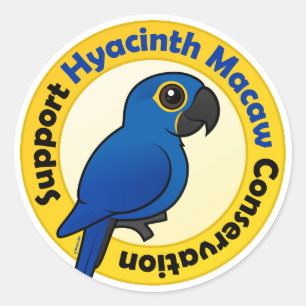 Unterstützung der Hyacinth Macaw-Erhaltung Runder Aufkleber