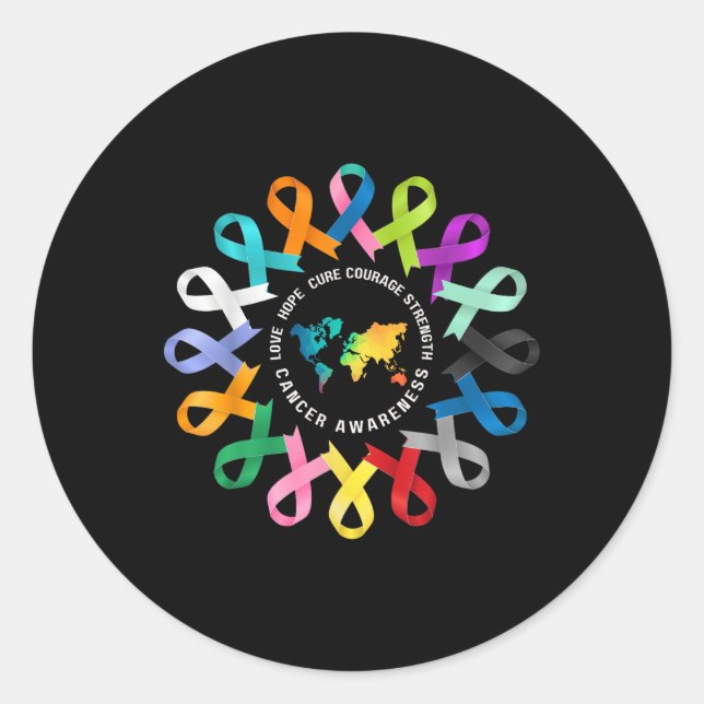 Unterstützung der Krebsforschung im Kampf gegen de Runder Aufkleber (Vorderseite)