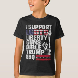 Unterstützung der Lgbtq Liberty Guns Bibel Trump G T-Shirt