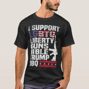Unterstützung der LGBTQ Liberty Guns Bibel Trump G T-Shirt