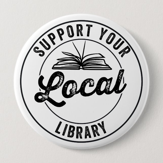 Unterstützung der lokalen Bibliothek Button (Vorderseite)
