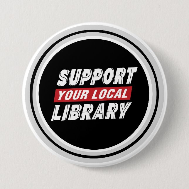 Unterstützung der lokalen Bibliothek Button (Vorderseite)