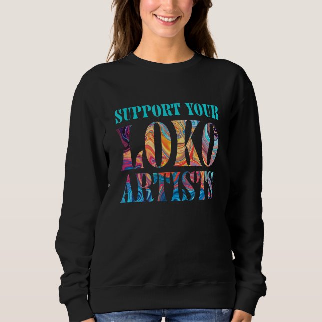 Unterstützung der lokalen Kunst für den Retro-Retr Sweatshirt (Vorderseite)