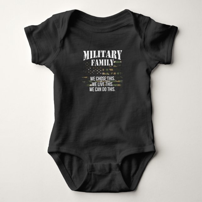 Unterstützung der militärischen Familie Patriotisc Baby Strampler (Vorderseite)