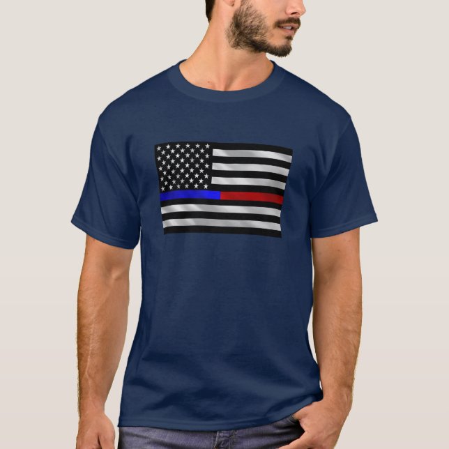 Unterstützung der Polizei und Feuerwehr T-Shirt (Vorderseite)
