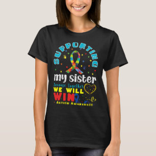 Unterstützung der Schwester Herz Special Autismus T-Shirt