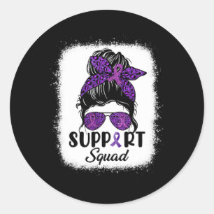 Unterstützung der Sensibilisierung Squad Messy Bun Runder Aufkleber