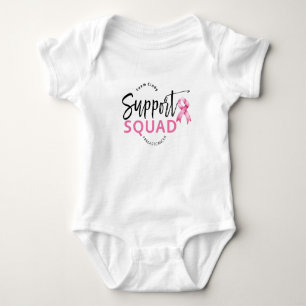 Unterstützung der Squad-Rosa Brustkrebs Schleife Baby Strampler