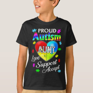 Unterstützung der Tante-Liebe für Stolz-Autismus H T-Shirt
