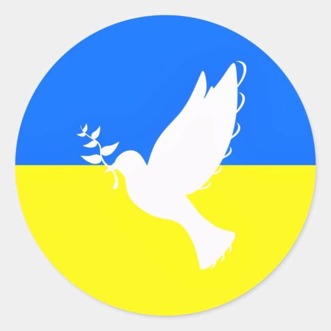 Unterstützung der Ukraine auf dem Sticker für den  (Vorderseite)