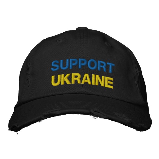 Unterstützung der Ukraine bestickt Hat ukrainische Bestickte Baseballkappe (Vorderseite)