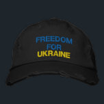 Unterstützung der Ukraine bestickte Baseballkappe<br><div class="desc">Unterstützung der Ukraine bestickte Baseball Caps - Frieden - Ukrainische Flagge - Freiheit - Solidarität - Starke Gemeinsamkeit - Freiheit Sieg ! Sie können auf mehr als 1000 Zazzle Produkte umsteigen ! Wir stehen mit der Ukraine!</div>