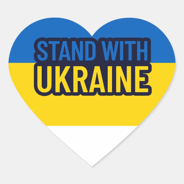 Unterstützung der Ukraine, die ich mit der Ukraine Herz-Aufkleber (Vorderseite)