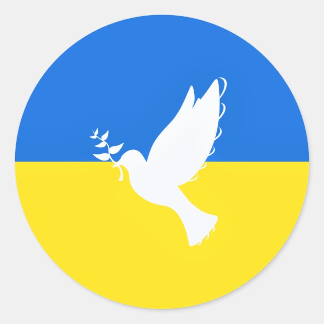 Unterstützung der Ukraine Flag Sticker Dove of Pea (Vorderseite)