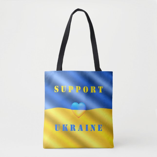 Unterstützung der Ukraine - Frieden - Flagge der U Tasche (Vorderseite)
