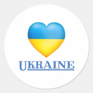 Unterstützung der Ukraine - Frieden und Liebe für  Runder Aufkleber