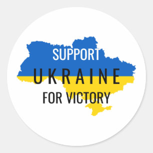Unterstützung der Ukraine für den Siegesaufkleber Runder Aufkleber