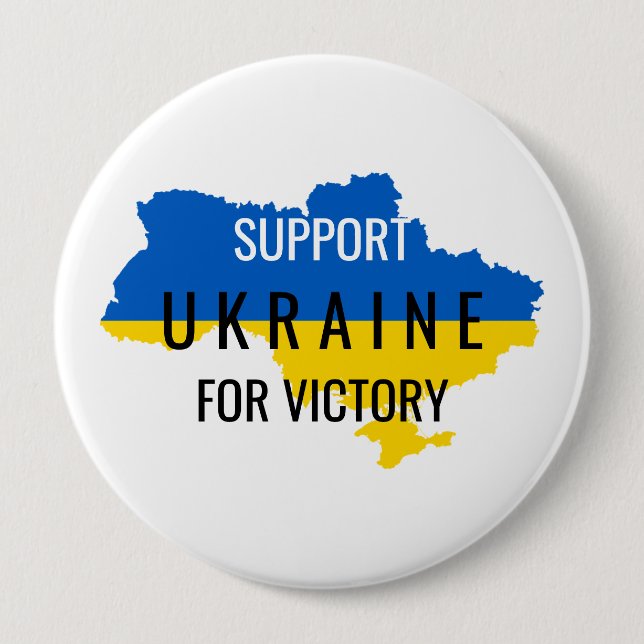 Unterstützung der Ukraine für den Siegesüberlageru Button (Vorderseite)