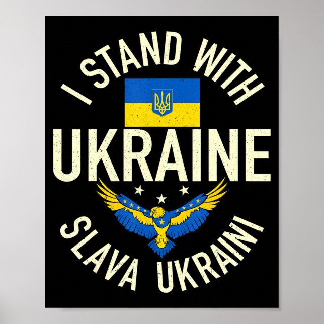 Unterstützung der Ukraine ich stehe mit der Ukrain Poster (Vorne)