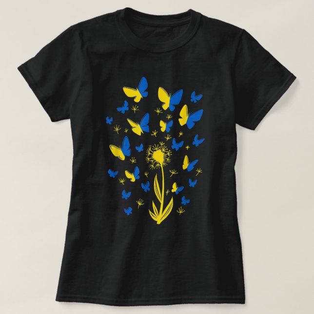 Unterstützung der Ukraine Ich stehe mit der Ukrain T-Shirt (Design vorne)