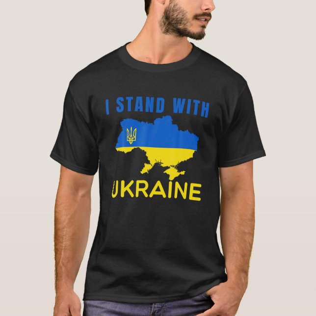 Unterstützung der Ukraine ich stehe mit der Ukrain T-Shirt (Vorderseite)