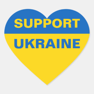 Unterstützung der ukrainischen Flagge Herz-Aufkleber