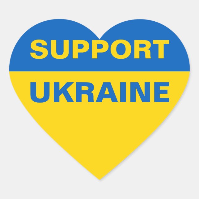 Unterstützung der ukrainischen Flagge Herz-Aufkleber (Vorderseite)
