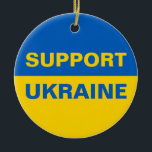 Unterstützung der ukrainischen Flagge Keramik Ornament<br><div class="desc">Unterstützung der ukrainischen Flagge</div>