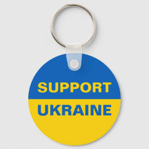 Unterstützung der ukrainischen Flagge Schlüsselanhänger