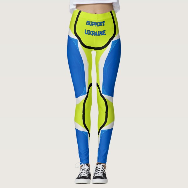 Unterstützung der ukrainischen Nationalfarben Leggings (Vorderseite)
