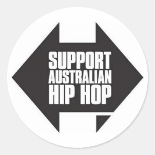 Unterstützung des australischen Hip Hop-Aufklebers Runder Aufkleber