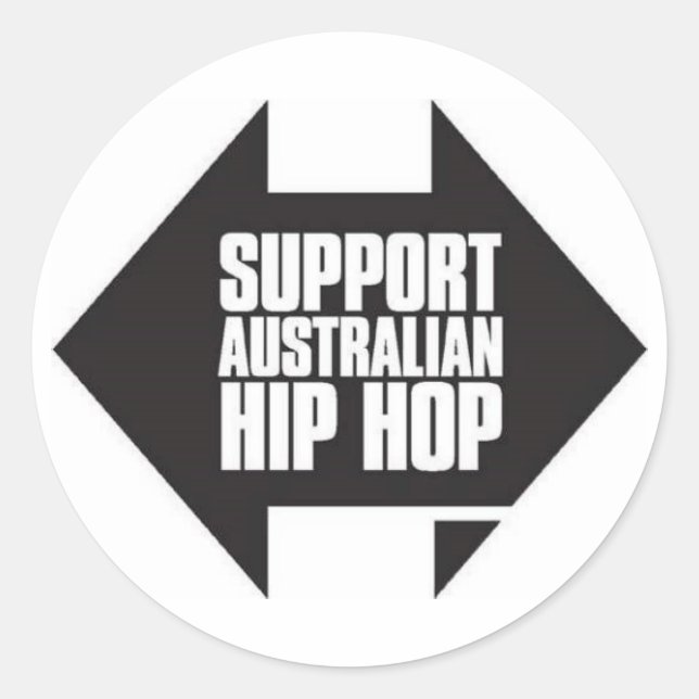 Unterstützung des australischen Hip Hop-Aufklebers Runder Aufkleber (Vorderseite)
