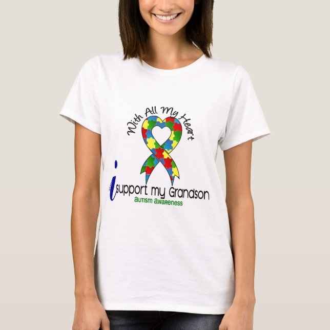 Unterstützung des Autismus-I mein Enkel T-Shirt (Vorderseite)