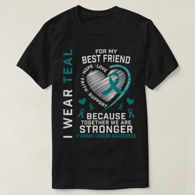 Unterstützung des Bewusstseins der aquamarinen bes T-Shirt (Design vorne)